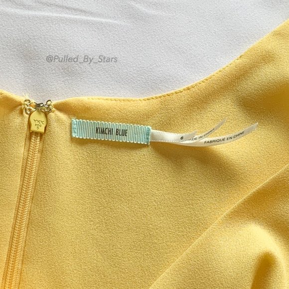 KIMCHI BLUE Yellow Tie-Front Fit + Flare Dress EUC - Picture 11 of 13